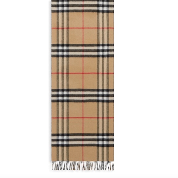 Burberry Reversible Giant Check To Solid Cashmere Scarf - Picture 11 of 15